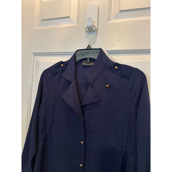 Pomander Place Dress Womens Small Blue Admiral Anderson Button Tuckernuck Blue - Picture 4 of 5